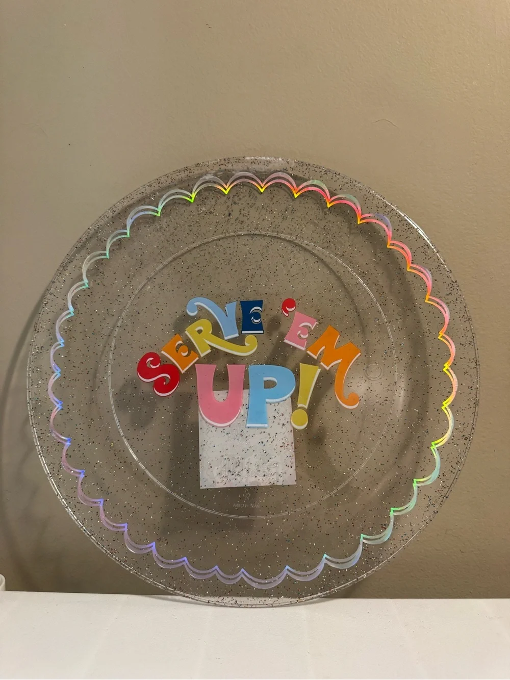 Packed Party Bundle Of 2 Matching Plastic Party Platter Plates